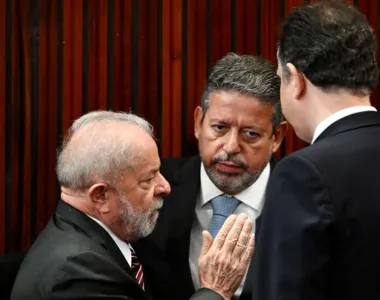 O presidente Lula e os presidentes do Congresso, Arthur Lira e Rodrigo Pacheco