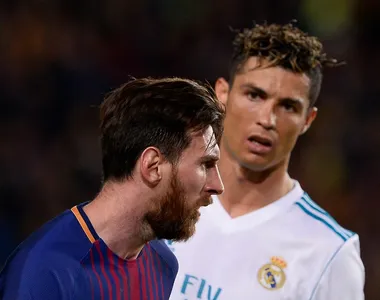 Messi e CR7 na época de Barcelona e Real Madrid