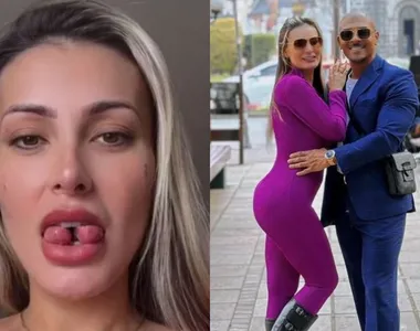 Andressa Urach realizou um procedimento para bifurcar a língua