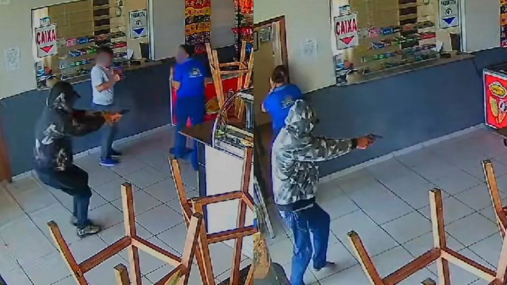 Imagem ilustrativa da imagem Assista: encapuzados 'pipocam' homem dentro de supermercado na Bahia