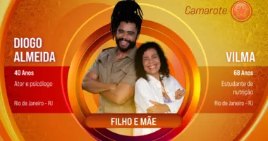 Imagem ilustrativa da imagem Ator Diogo Almeida e a mãe, Vilma, formam dupla no BBB 25