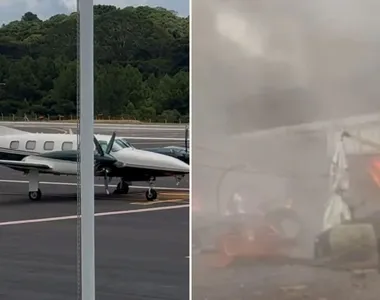 Avião caiu no Centro de Gramado