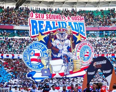 Torcida tricolor fez a festa na Fonte Nova