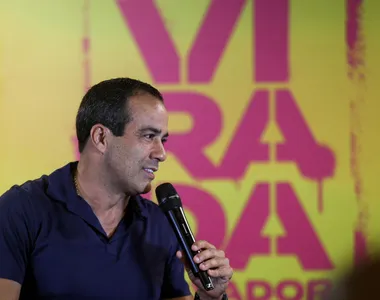 Prefeito concedeu entrevista coletiva no priemeiro dia de festa