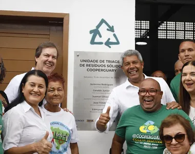 Inauguração do galpão de triagem de resíduos contou com a presença do governador Jerônimo Rodrigues (PT)