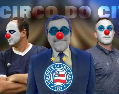 Publicação contou com uma montagem envolvendo Rogério Ceni, Raul Aguirre e Carlos Santoro pintados como palhaços