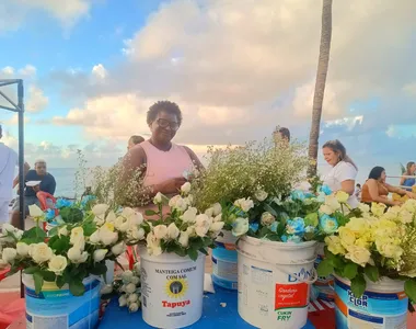 Marta Norberto, vendedora de flores na festividade