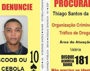 Thiago Santos da Silva,, vulgo 'Scoob' era o 10 de Espadas do Baralho do Crime da SSP-BA