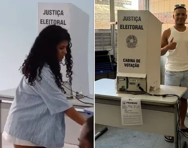 Sheuba e Alesson votando para eleger vereador e prefeito em Salvador