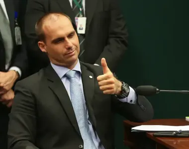 Eduardo Bolsonaro comemorou vitória de Trump