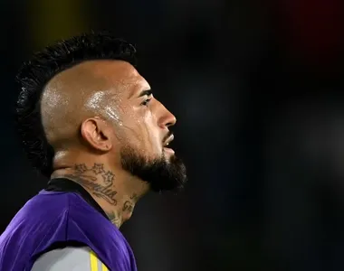 Vidal durante jogo do Colo-Colo na Libertadores