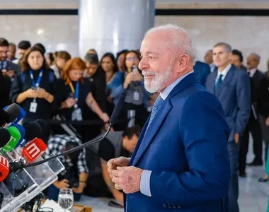 Lula participou de uma entrevista coletiva no Palácio do Planalto