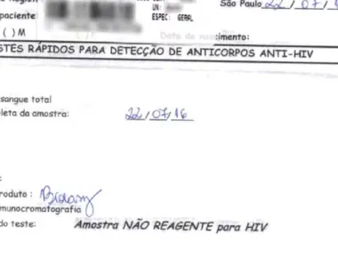 Mulher descobriu que não era HIV positivo em 2016