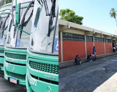 Buzus seguem 'off'; Já escolas estão com fluxo de aulas normal