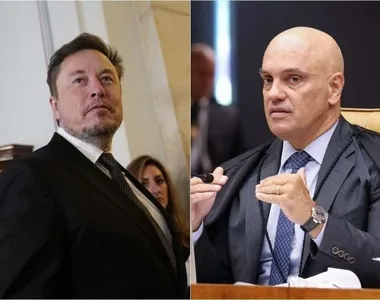 Elon Musk, dono da rede social X, e o ministro Alexandre Moraes