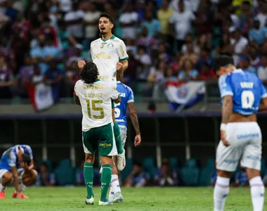 Flaco López celebra o gol que deu a vitória para o Porco na Fonte Nova