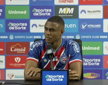 Erick, novo reforço do Bahia, durante apresentação nesta quarta-feira (8)