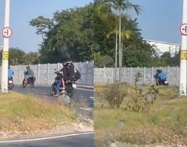 Situação foi gravada por um motorista que circulava pelo local