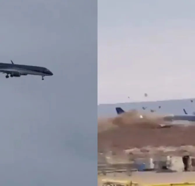 Imagem ilustrativa da imagem Vídeo: avião da Embraer cai no Cazaquistão e deixa mortos