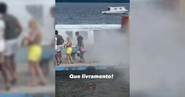 Imagem ilustrativa da imagem Lancha pega fogo na travessia Morro de São Paulo-Valença