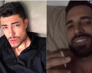 Guilherme Rocha e o cantor Latino fumando