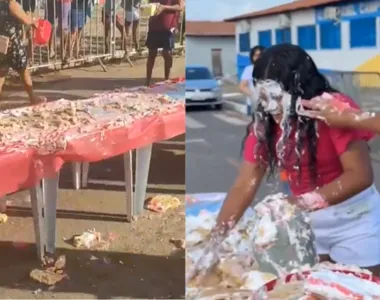 Mesa do bolo virou cenário de guerra!