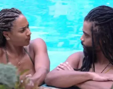 Diogo e Aline discutiram na piscina