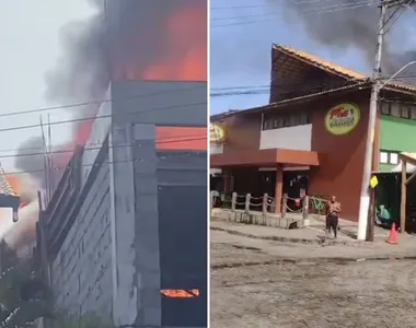 Incêndio atinge supermercado em Praia do Forte