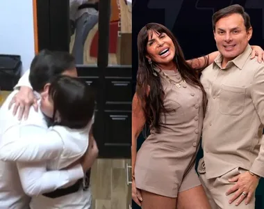 Gretchen e Esdras durante o programa