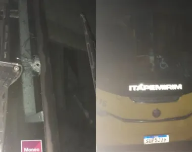 Para-brisa foi danificado durante os tiros