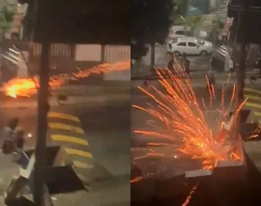 Guerra de fogos foi registrada por moradores na madrugada desta sexta-feira (26)