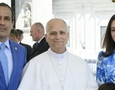 Bruno Reis ao lado do Papa Leão XIV