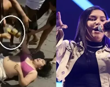 Garrafa foi quebrada na cabeça da artista