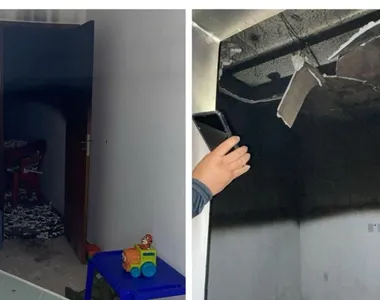 Casa ficou parcialmente destruída