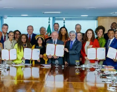 Presidente Lula durante sanção do projeto de lei