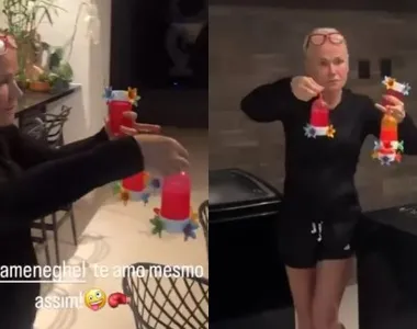 Xuxa usou um bebedouro de beija-flor para alimentar os mocegos