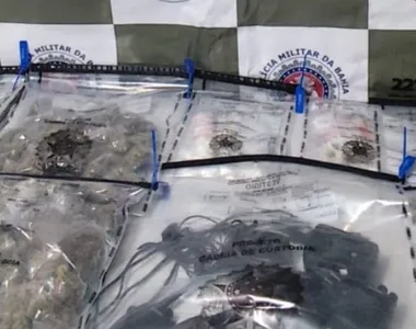 Material apreendido pela Polícia Militar