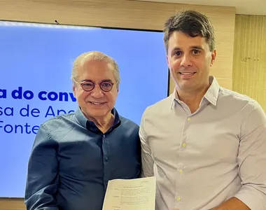 Presidente do GACC-BA, Roberto Sá Menezes, e presidente da Arena Fonte Nova, Alexandre Gonzaga