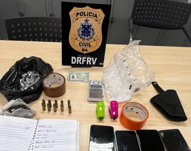 Material apreendido pela polícia