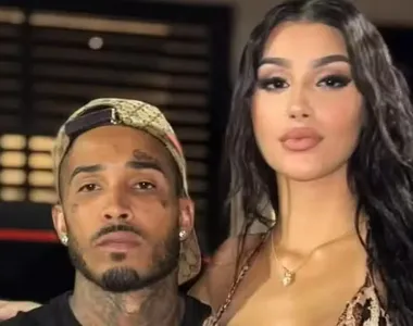 Influencer Samuel Sant’anna, conhecido nas redes como Gato Preto, e a namorada Bia Miranda, ex-A Fazenda