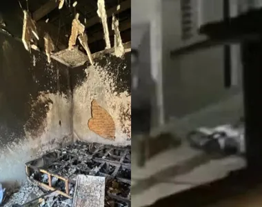 Enciumado invadiu a casa e tacou fogo