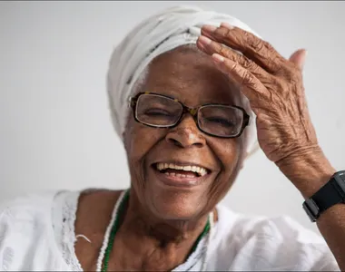 Uma das fotos de Mãe Stella de Oxóssi
