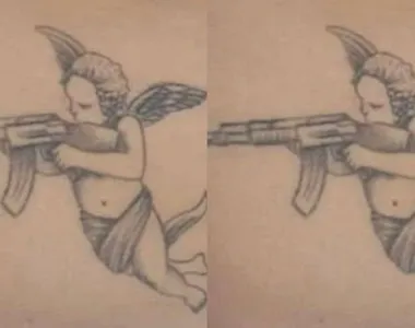 Tatuagem simboliza a marca da facção na pele dos bandidos