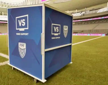 Simulação de cabine para o "desafio de vídeo" que será usado nas semifinais da Copa Paulista