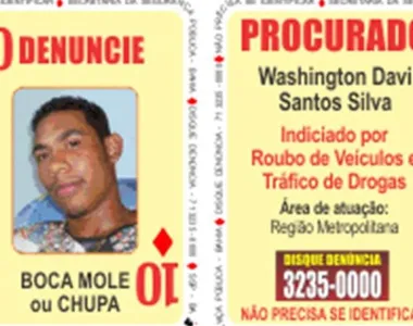 Foto de quando “Boca Mole” integrava o Baralho do Crime
