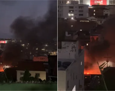 Forte incêndio em Itapuã, na capital baiana