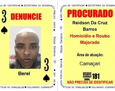 Denúncias sobre o paradero do criminoso podem ser feitas no número 181