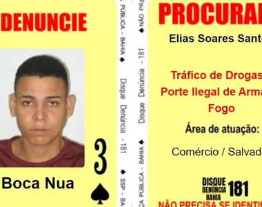 'Boca Nua' integrava a carta ‘Três de Espadas’, do Baralho do Crime da SSP
