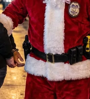 Imagem ilustrativa da imagem Vídeo: foragido é preso por policial fantasiado de Papai Noel