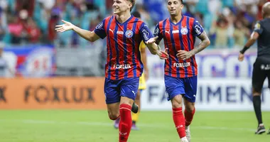 Imagem ilustrativa da imagem Bahia 'afunda' o Porto-BA na Fonte Nova e segue embalado no Baianão